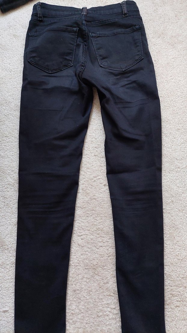 Siyah Dar Kesim Midi Denim Kadın Kot - Görsel 2