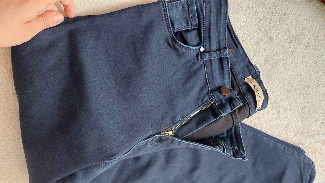 Kadın koyu mavi Jeans - Görsel 2