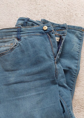 Kadın Mavi Normal Boy Regular Fit Kot kapri Pantolon - Görsel 3