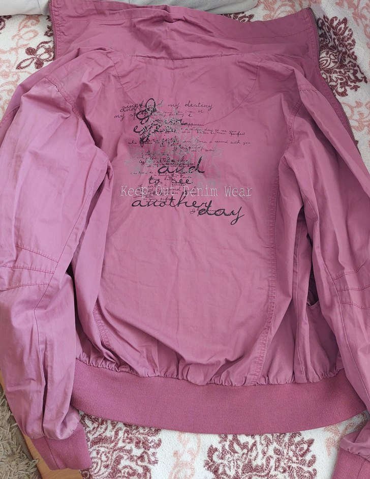 Kız Çocuk/Yetişkin Kapüşonlu Fermuarlı Pembe Ceket - Görsel 2