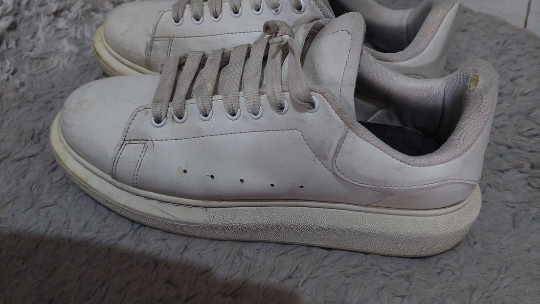 Beyaz Erkek Stiletto Topuklu Spor Ayakkabı - Görsel 3