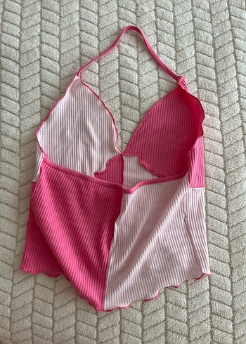 Diğer Detaylı Pembe Askılı crop