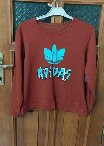 Renkli Baskılı Kahverengi Kadın Sweatshirt