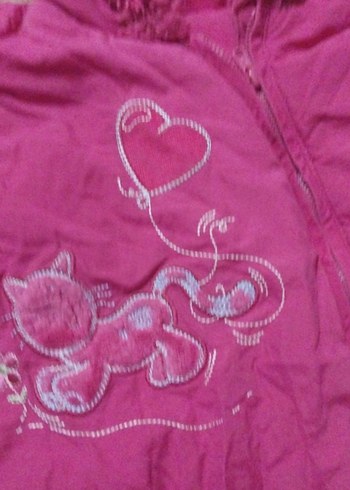 Kapüşonlu Pembe Nakışlı Bebek Tulumu - Görsel 3