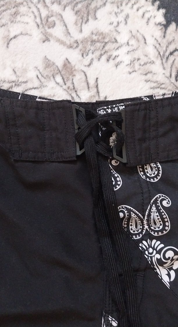 Desenli Siyah Erkek Mini Şort - Görsel 3