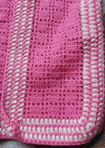 Pembe Bohem Örgü Kız Yeleği - Görsel 3