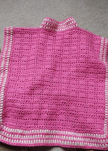 Pembe Bohem Örgü Kız Yeleği - Görsel 4