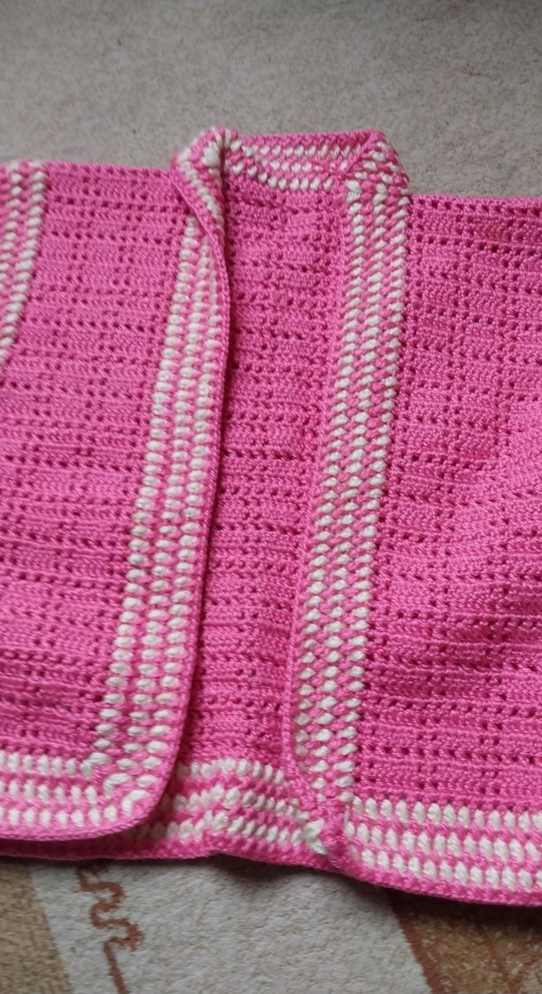 Pembe Bohem Örgü Kız Yeleği - Görsel 2