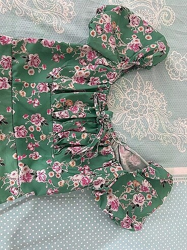 Balon kol mini elbise