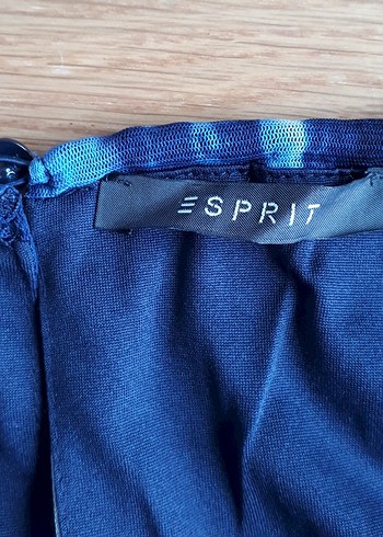 Mavi Yüksek Yakalı Midi Elbise - Görsel 5