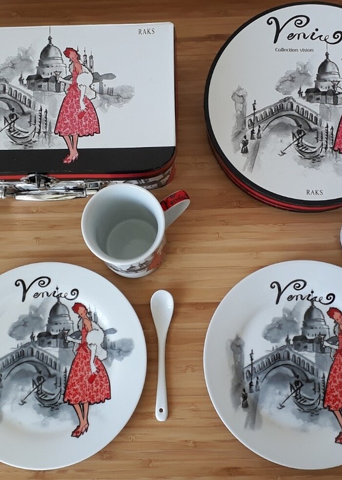 Hediyelik Porselen Tabak ve Kupa Seti - Görsel 2