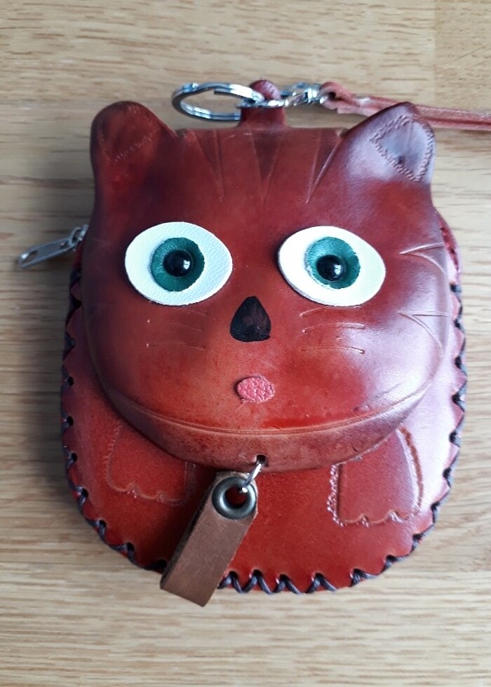 Elişi Deri Kedi Çanta - Görsel 3