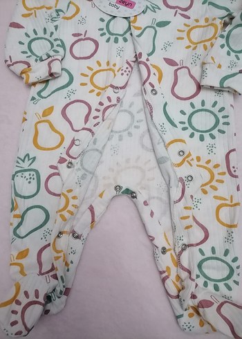 Renkli Desenli Pamuk Bebek Unisex Tulum - Görsel 3