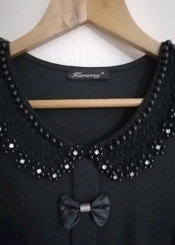 Siyah Simli Triko Bluz - Görsel 2