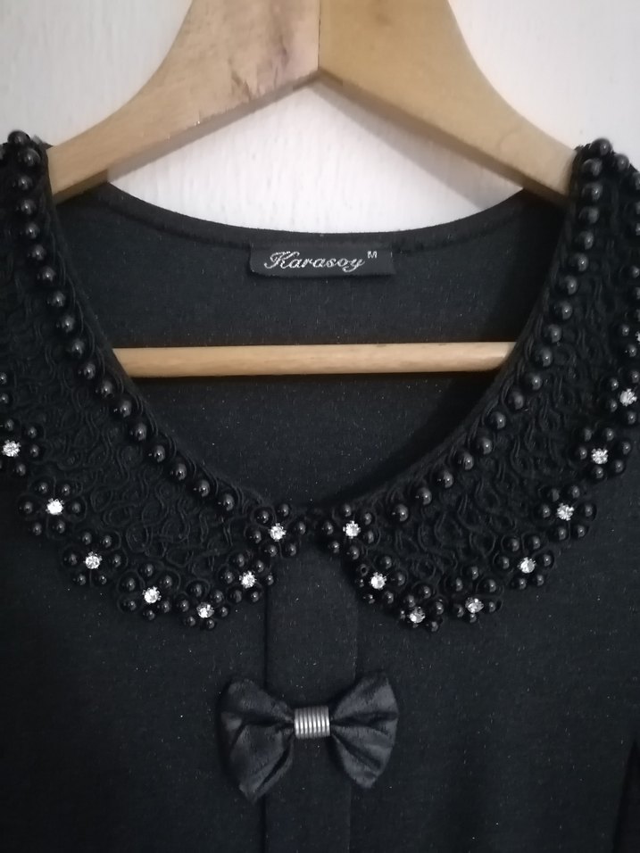 Siyah Simli Triko Bluz - Görsel 2