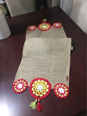 English Home Mandala motifli jüt çuval runner