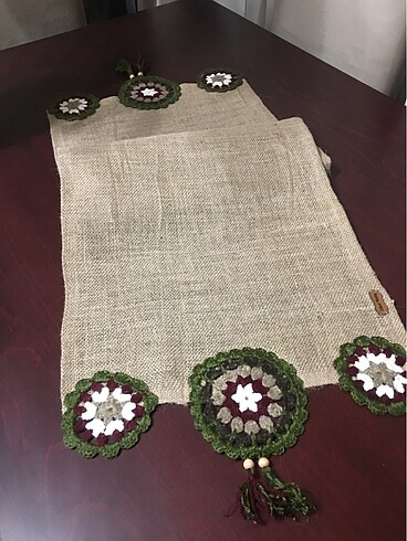 English Home Mandala motifli jüt çuval runner