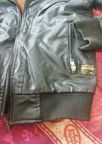 m Beden kahverengi Renk Kahverengi Deri Biker mont temiz sağlam,, X pole marka 300t