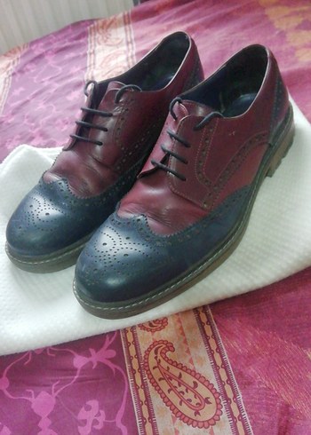 Lacivert bordo, hakiki deri ayakkabı temiz çok sağlam, 175TL