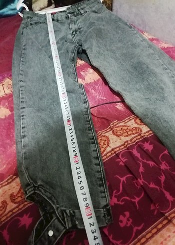 Gri Yüksek Bel Salaş Kadın Kot Pantolon ponza plus, 100TL - Görsel 10