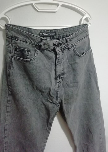 Gri Yüksek Bel Salaş Kadın Kot Pantolon ponza plus, 100TL - Görsel 2