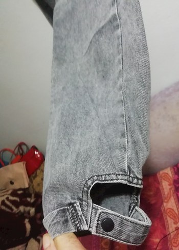 Gri Yüksek Bel Salaş Kadın Kot Pantolon ponza plus, 100TL - Görsel 6