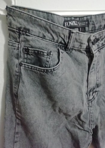 Gri Yüksek Bel Salaş Kadın Kot Pantolon ponza plus, 100TL - Görsel 3