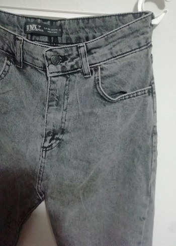 Gri Yüksek Bel Salaş Kadın Kot Pantolon ponza plus, 100TL - Görsel 4