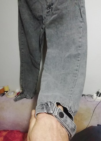 Gri Yüksek Bel Salaş Kadın Kot Pantolon ponza plus, 100TL - Görsel 5