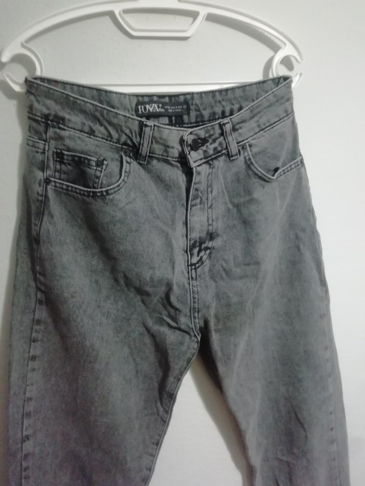 Gri Yüksek Bel Salaş Kadın Kot Pantolon ponza plus, 100TL - Görsel 2