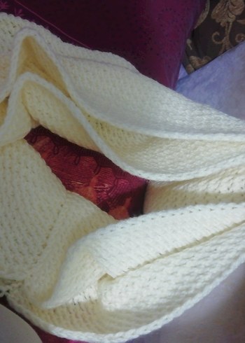 Krem rengi el Örgüsü boğazlık atkı,, sıfır üründür 40 TL - Görsel 7