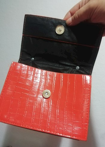 Parlak Kırmızı Deri Kadın  mini gece Çanta, sıfır ürün 65tl - Görsel 6