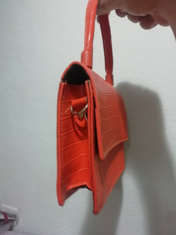 Parlak Kırmızı Deri Kadın  mini gece Çanta, sıfır ürün 65tl - Görsel 2