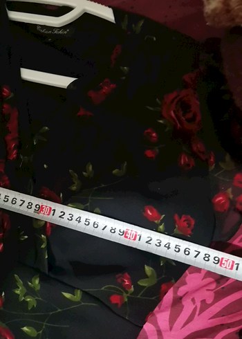 Çiçek Desenli V Yaka Uzun Elbise, astarlı tül kumaş 200tl - Görsel 12