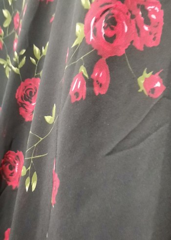 Çiçek Desenli V Yaka Uzun Elbise, astarlı tül kumaş 200tl - Görsel 7