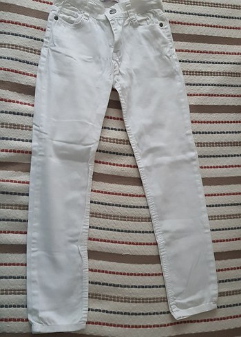 Kız Çocuk Regular Fit Beyaz Pantolon