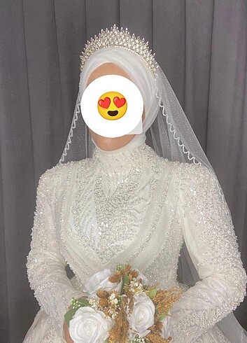 38 Beden beyaz Renk Satılık Gelinlik