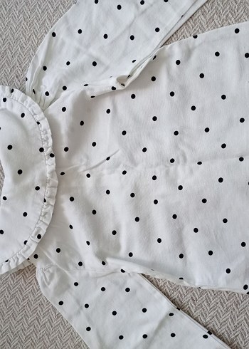 Puantiye Desenli Uzun Kollu Kız Gömlek - Görsel 5