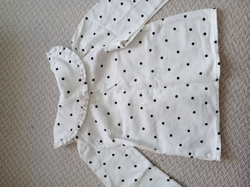 Puantiye Desenli Uzun Kollu Kız Gömlek - Görsel 5