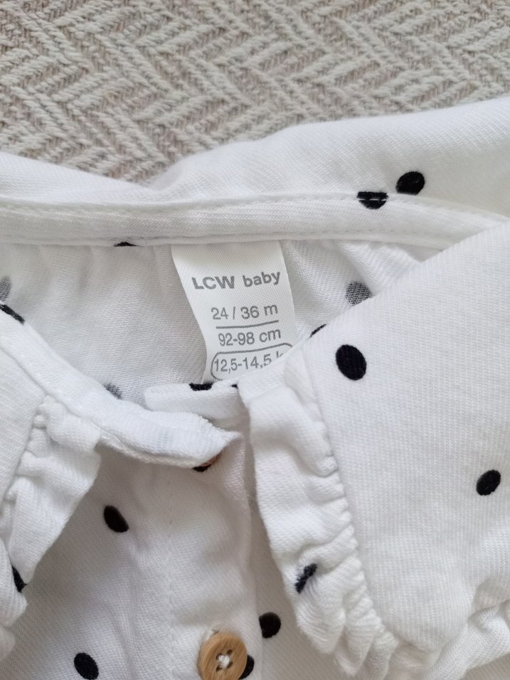 Puantiye Desenli Uzun Kollu Kız Gömlek - Görsel 3