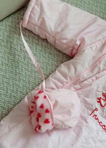 Pembe Nakışlı Bebek Mont Tulumu - Görsel 5