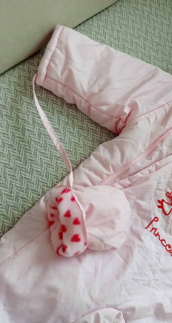 Pembe Nakışlı Bebek Mont Tulumu - Görsel 5