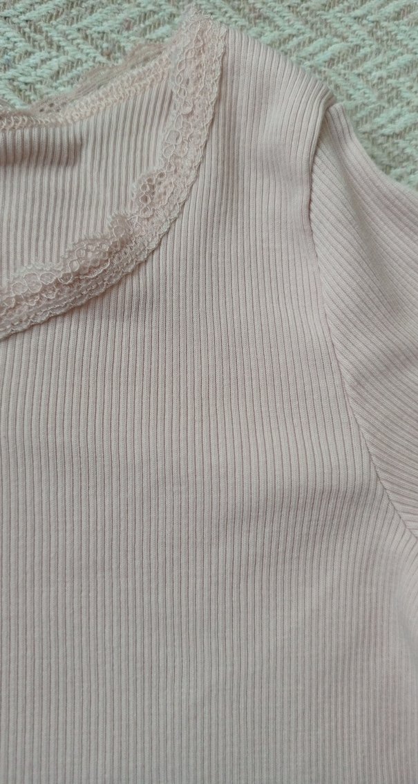 H&M marka Uzun Kollu Basic Tişört - Görsel 2