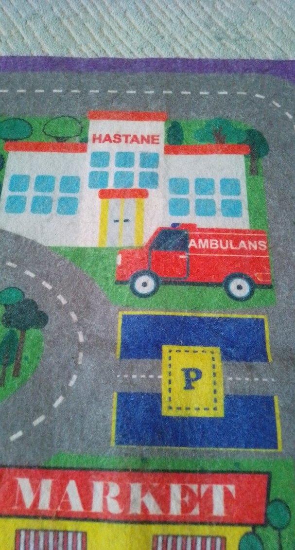 Renkli Çocuk Halısı - Sarı Araba Temalı - Görsel 4