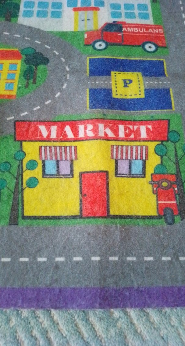 Renkli Çocuk Halısı - Sarı Araba Temalı - Görsel 3