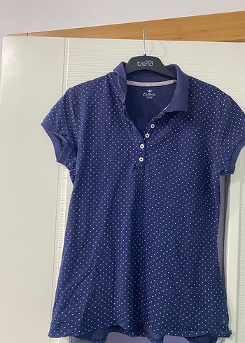 l Beden mavi Renk Düğmeli Lacivert Hamile Polo Tişört