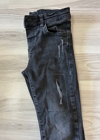 6 Yaş Beden gri Renk Gri Kadın Denim Dar Kesim Jean