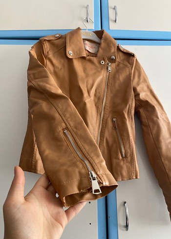 Bej Deri Kadın Ceket - Görsel 4