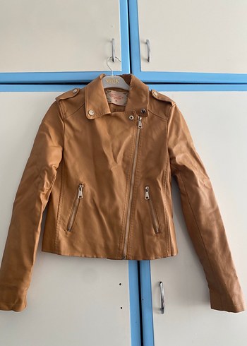 Bej Deri Kadın Ceket - Görsel 3