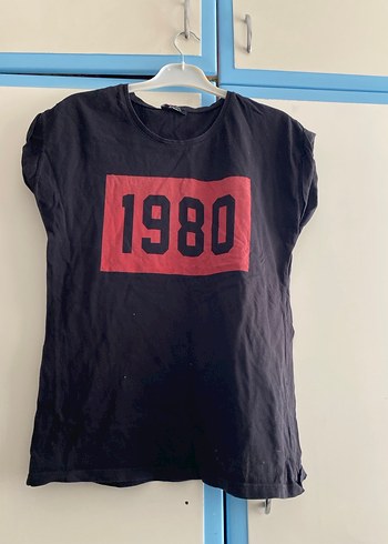 Siyah 1980 Baskılı Hamile Tişörtü - Görsel 2